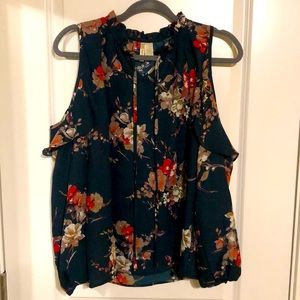 Japna Emerald Green Floral Blouse Large